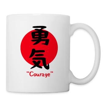 Caractère japonais pour symbole de courage courage - Mug blanc - blanc - Droite