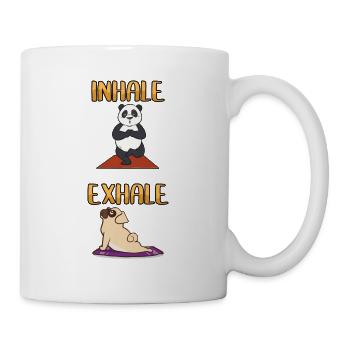 Funny Yoga Meditation Panda Pug Pug Gift - Mug - white - Right