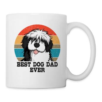 Bobtail-Pudel - Tasse - Weiß - Rechts