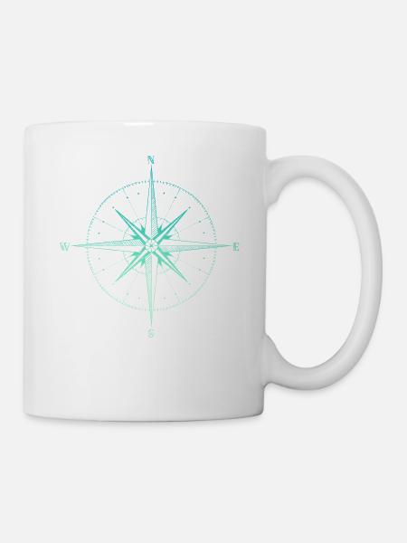 Compass, Kompass, Outdoor, Nature, Wildlife - Tasse - Weiß