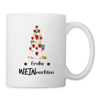Frohe WEINnachten Weihnachten lustig Outfit - Tasse - Weiß - Rechts