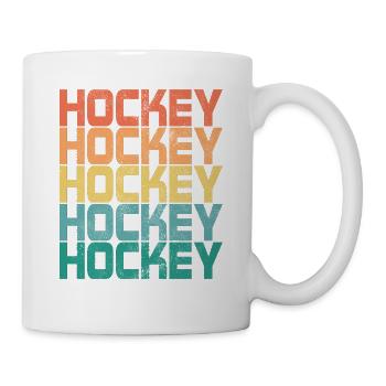 Cadeau de gardien de but de rondelle de sport de hockey sur gazon rétro de hockey - Mug blanc - blanc - Droite