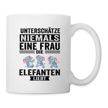 Elefant Elefantenmama Elefantenliebhaber Geschenk - Tasse - Weiß - Rechts