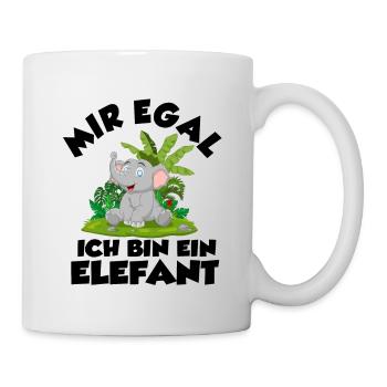 Mir egal ich bin ein Elefant Lustige Sprüche - Tasse - Weiß - Rechts