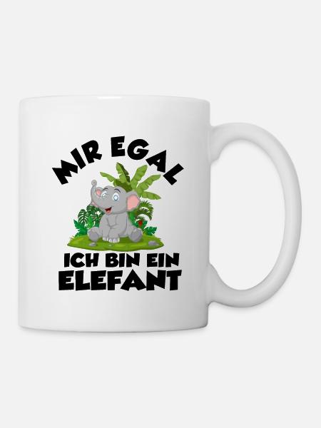Mir egal ich bin ein Elefant Lustige Sprüche - Tasse - Weiß