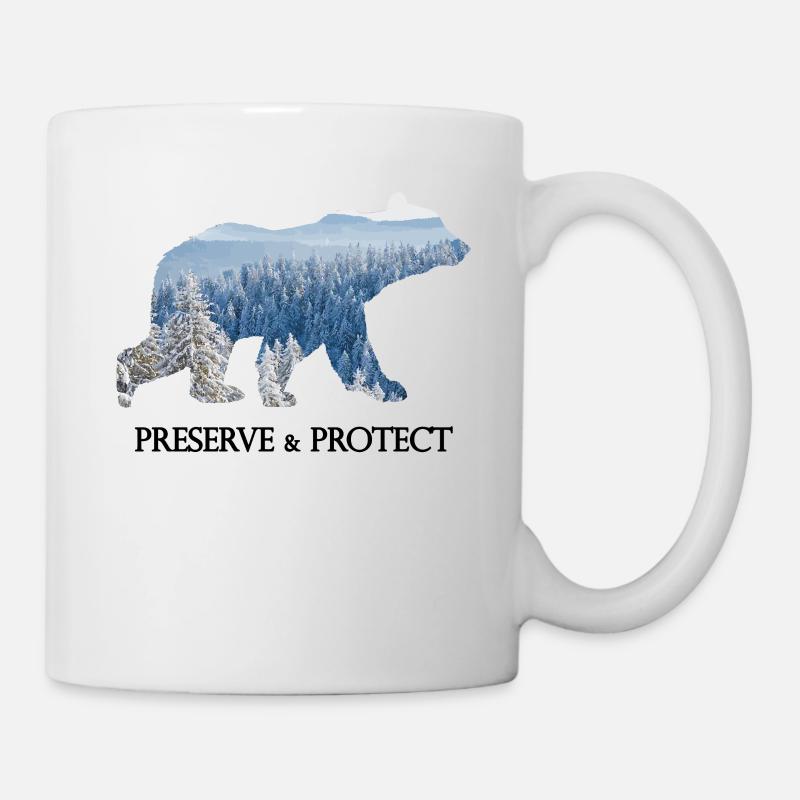 Ours préserver et protéger l'environnement du changement climatique - Mug blanc - blanc