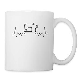 Tailor sewing machine heartbeat seamstress gift - Mug - white - Right