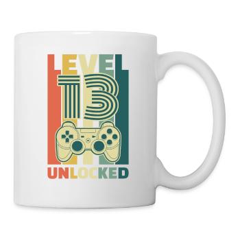 Cadeau d'anniversaire débloqué niveau 13 - Mug blanc - blanc - Droite