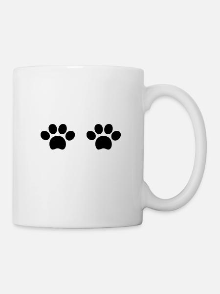Katzenpfoten - Tasse - Weiß
