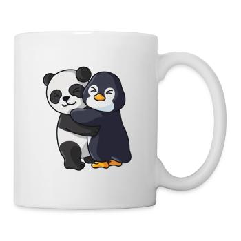 Panda avec pingouin aime les animaux mignons doux - Mug blanc - blanc - Droite
