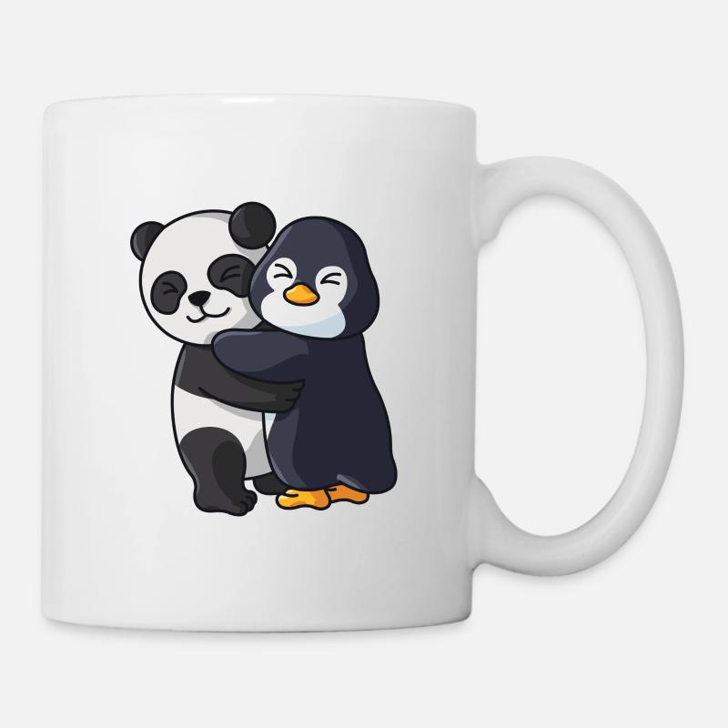 Panda with penguin love sweet cute animals - Mug - white