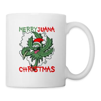 Weihnachten Marihuana Stoned Hanfblatt Cannabis - Tasse - Weiß - Rechts
