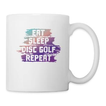 Eat Sleep Disc Golf Répéter - Mug blanc - blanc - Droite