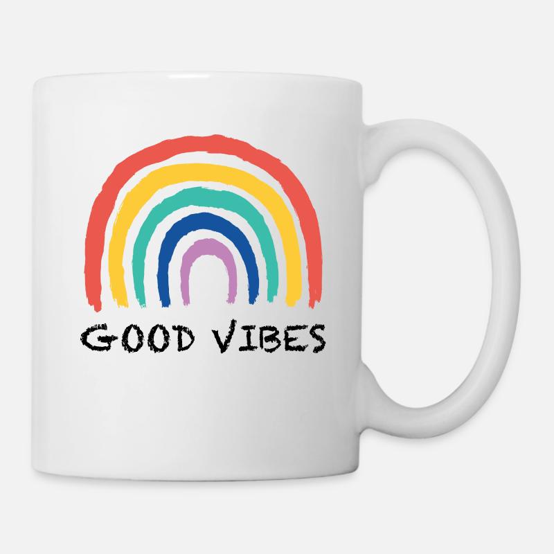 Peace Love - Good Vibes - Mug - white
