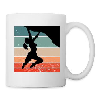 Climbing mountain mountains hiking climbing wall - Mug - white - Right