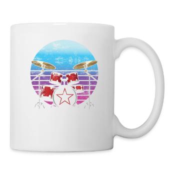 Batteur batterie batteur baguettes musique - Mug blanc - blanc - Droite