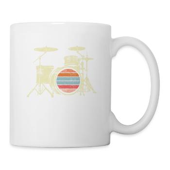 Batteur batterie batteur baguettes musique - Mug blanc - blanc - Droite