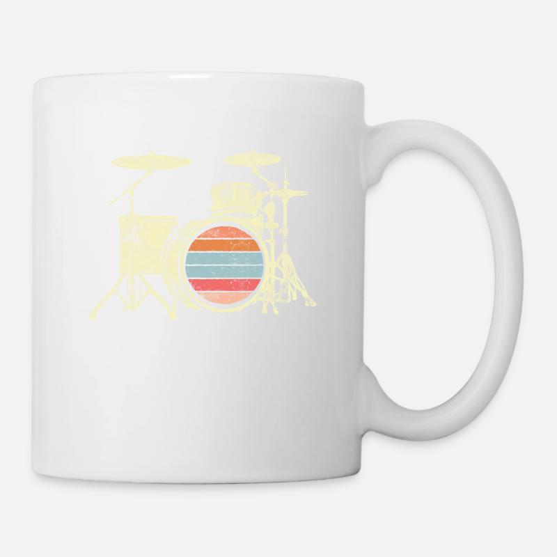 Batteur batterie batteur baguettes musique - Mug blanc - blanc