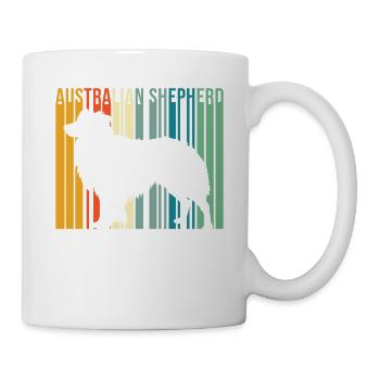 Retro Australian Shepherd Shirt - Vintage Style - - Mug - white - Right