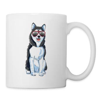 Sibirischer Husky Weihnachten Geschenk Hunde Huski - Tasse - Weiß - Rechts