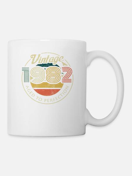 Vintage 1982 Geburtstag Retro Jahrgang Geschenk - Tasse - Weiß