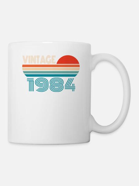 Vintage 1984 Vintage 1984 Anniversaire Rétro Vintage - Mug blanc - blanc
