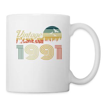 Vintage 1991 Vintage 1991 Anniversaire Rétro Vintage - Mug blanc - blanc - Droite
