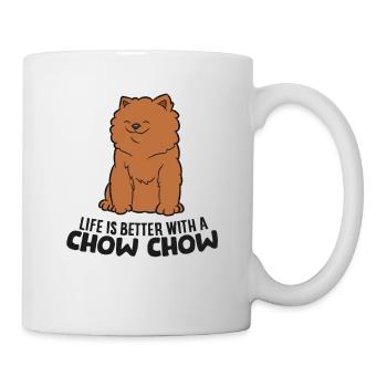 Das Leben Ist Besser Mit Einem Chow Chow Hund - Tasse - Weiß - Rechts