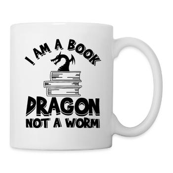 Je suis un dragon de livre, pas un ver - Mug blanc - blanc - Droite