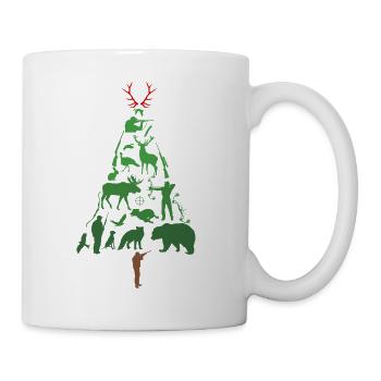 Christmas tree hunter hunting Christmas gift - Mug - white - Right