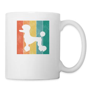 Pudel Retro Zwergpudel Welpe Hunderasse Geschenk - Tasse - Weiß - Rechts