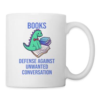 Bücher lesen Buch Dino lustiger Spruch - Tasse - Weiß - Rechts