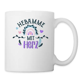 Hebamme mit Herz Geschenk - Tasse - Weiß - Rechts