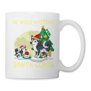 Husky moi en attendant le Père Noël - Mug blanc - blanc - Droite