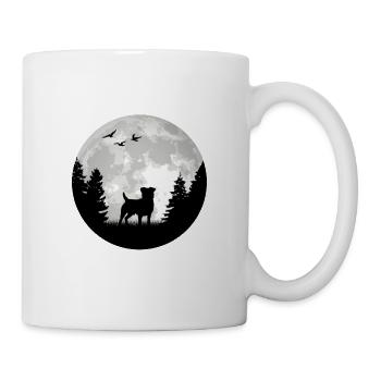 German Jagdterrier in front of moon hound dogs - Mug - white - Right