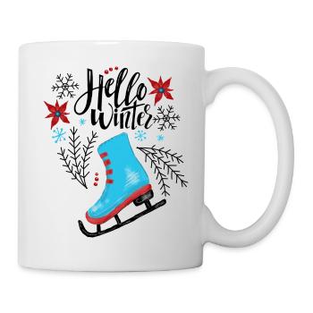 Schlittschuh Lettering - Tasse - Weiß - Rechts
