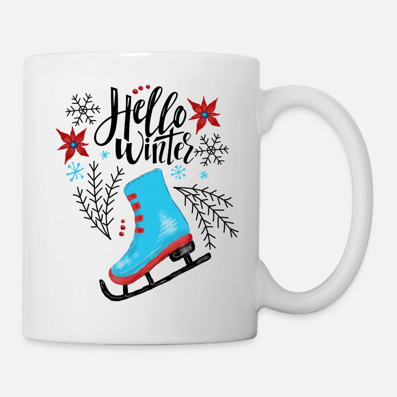 Schlittschuh Lettering - Tasse - Weiß