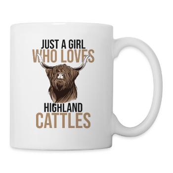 Just a girl who loves Highland Cattle Kuh Rinder - Tasse - Weiß - Rechts
