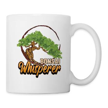 Lustig Bonsai Flüsterer Japan Baum Spruch Geschenk - Tasse - Weiß - Rechts