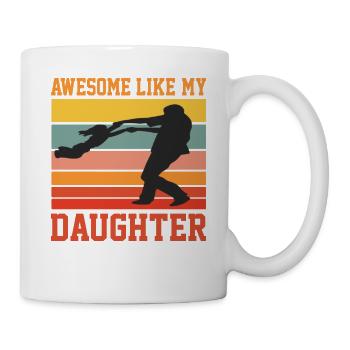Awesome Like My Daughter Retro Vintage Funny Fathe - Mug - white - Right