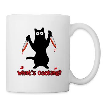 Chat chef avec couteau de cuisine - Mug blanc - blanc - Droite