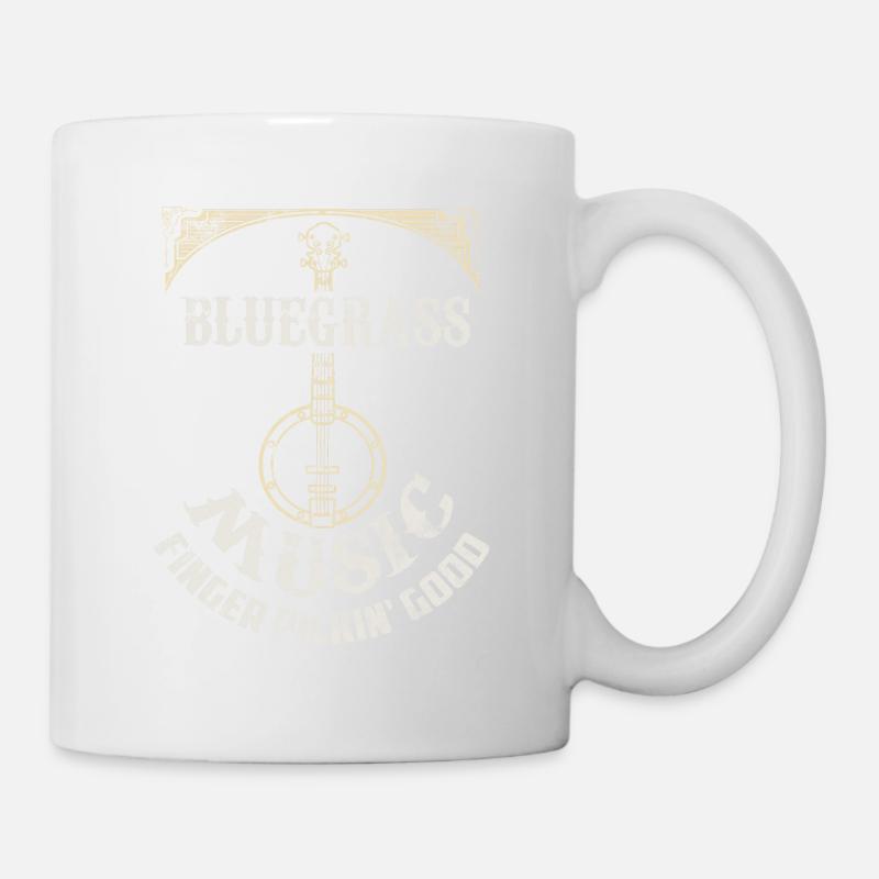 Cadeau de banjo de musique de guitare Bluegrass - Mug blanc - blanc