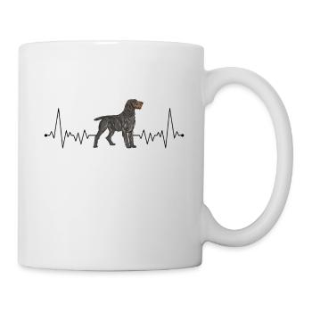 German Wirehaired Pointer Heartbeat Hound Dog - Mug - white - Right