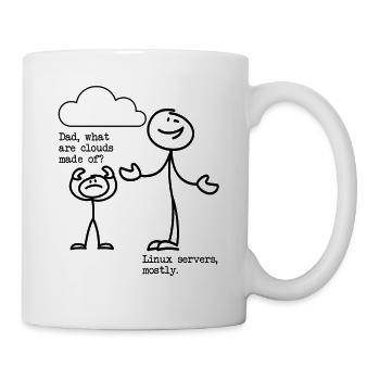 What are clouds made of? Linux servers mostly! - Tasse - Weiß - Rechts