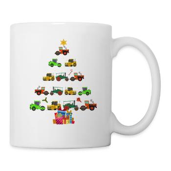 Christmas kids excavator machines Christmas tree - Mug - white - Right