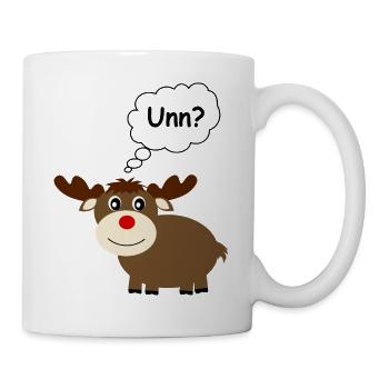 Saarländisch Dialekt unn? Elche Rentier Weihnachte - Tasse - Weiß - Rechts