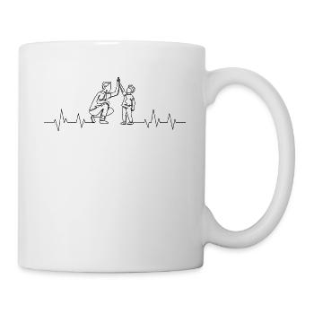 Vater Und Sohn Herzschlag - Tasse - Weiß - Rechts