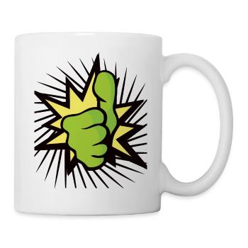 Pouces bien en l’air - Mug blanc - blanc - Droite