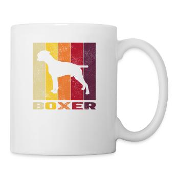 Boxer Hund Hunde Retro Hundesport Geschenk - Tasse - Weiß - Rechts