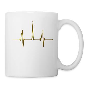 Dubai Skyline Herzschlag Burj Khalifa Gold VAE Fan - Tasse - Weiß - Rechts